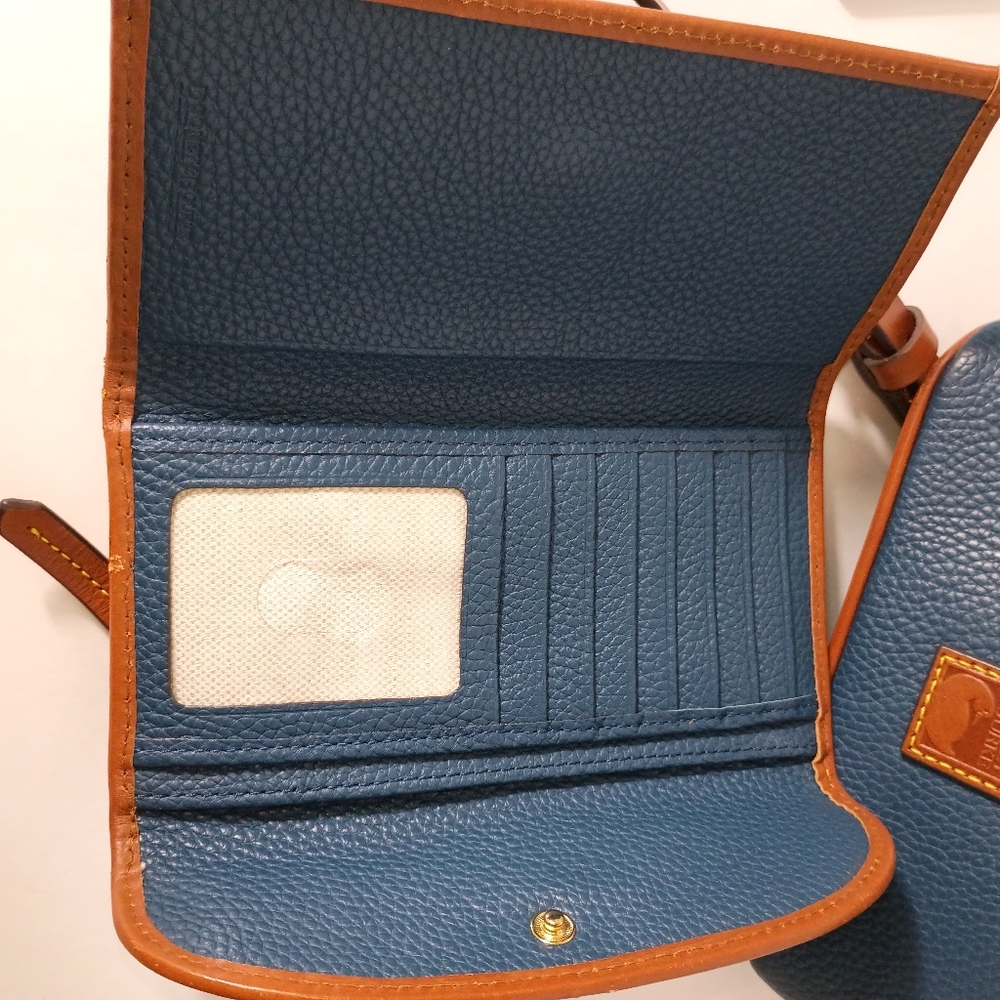 Dooney & Bourke Teal Pebble Leather Crossbody Bag and Wallet Set - Picture 10 of 17